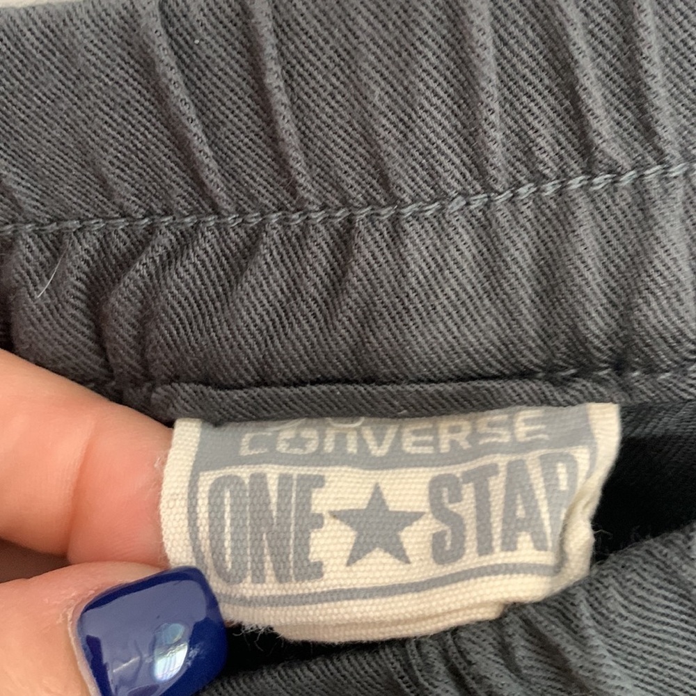 Converse one star small black Moto Streetwear jogger pants women’s - Picture 3 of 6